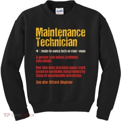 Maintenance Man retro Definition Technician  Kids Sweatshirt