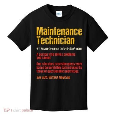 Maintenance Man retro Definition Technician  Kids T-Shirt
