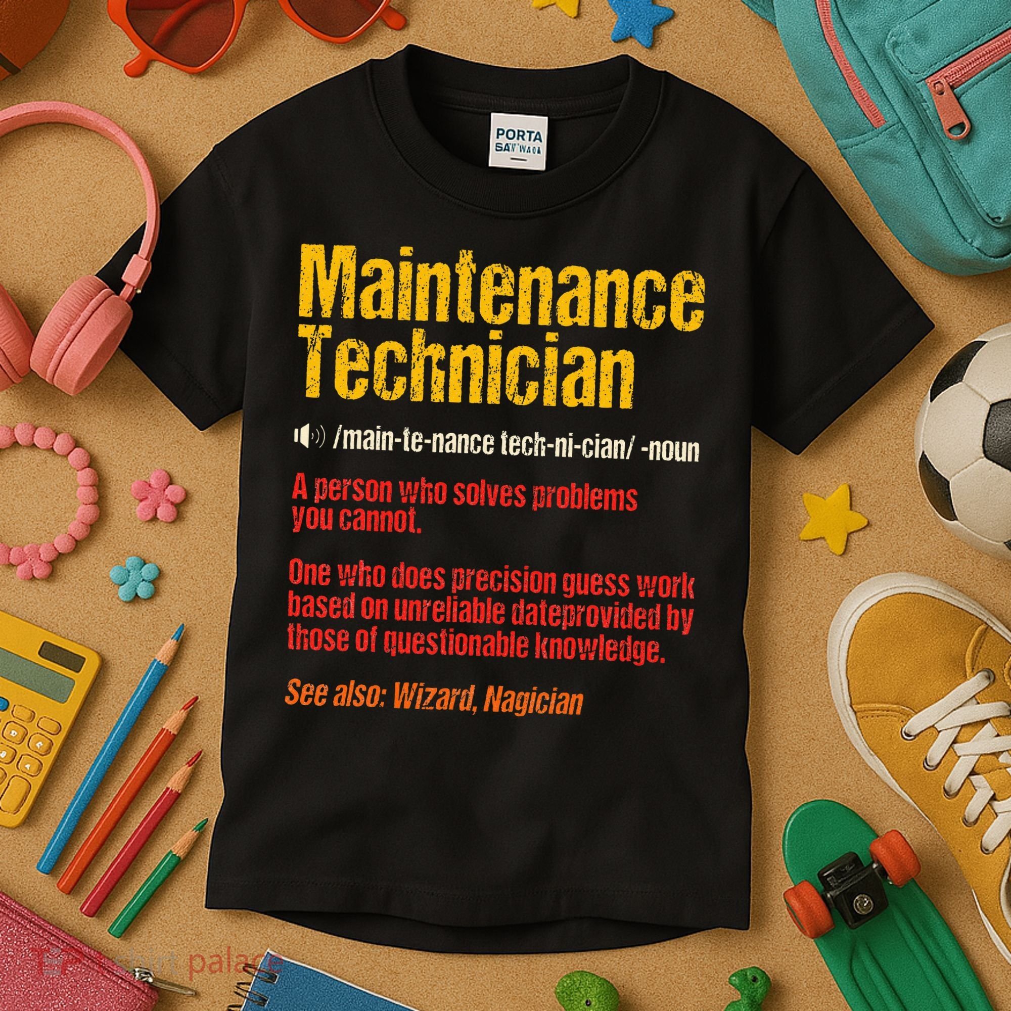 Maintenance Man retro Definition Technician  Kids T-Shirt