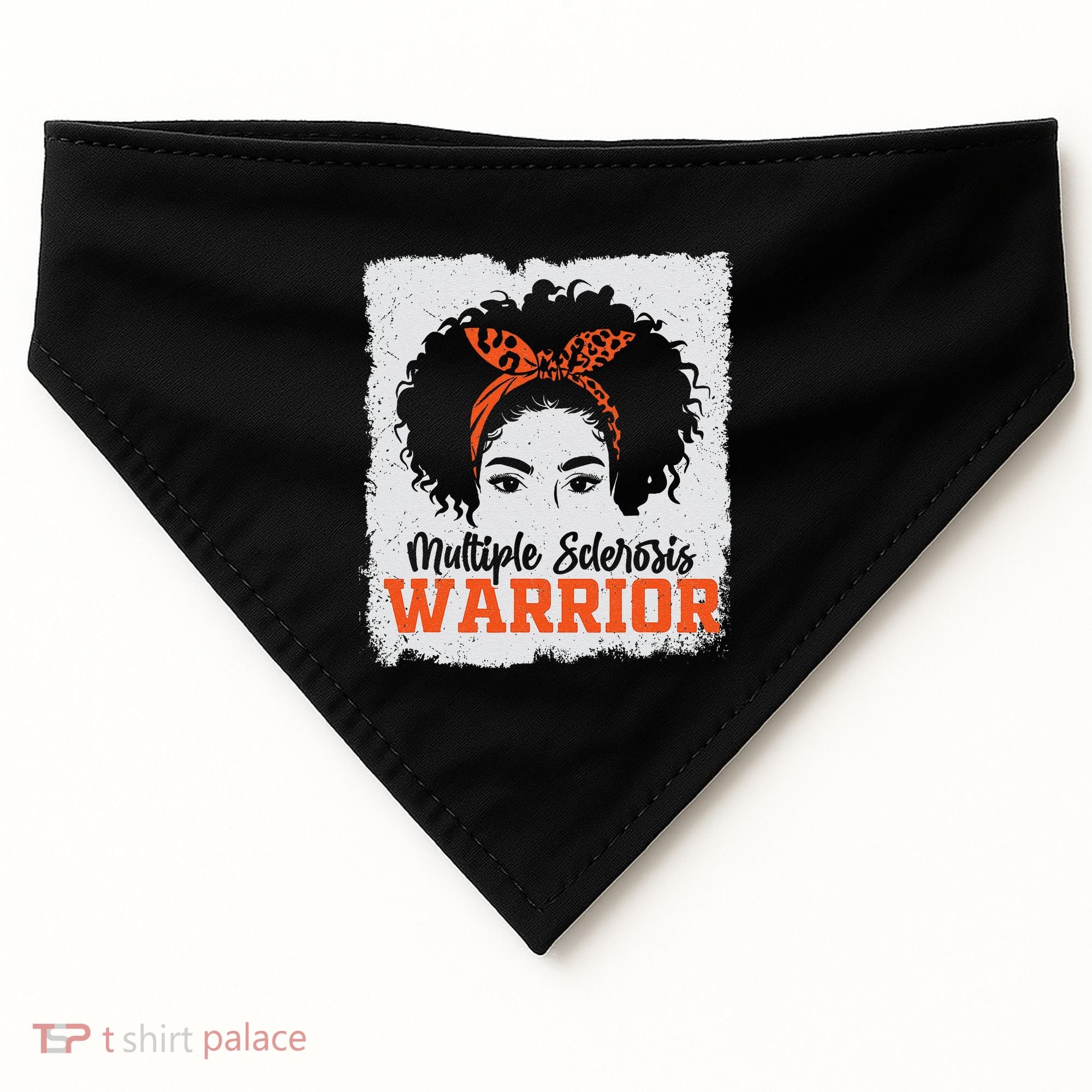 Ms Multiple Sclerosis Awareness Orange Ribbon USA-Made Doggie Bandana