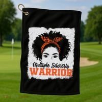 Ms Multiple Sclerosis Awareness Orange Ribbon Golf Towel thumb 1