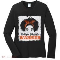 Ms Multiple Sclerosis Awareness Orange Ribbon Women's Long Sleeve Shirt thumb 0