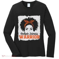 Ms Multiple Sclerosis Awareness Orange Ribbon Women's Long Sleeve Shirt thumb 0
