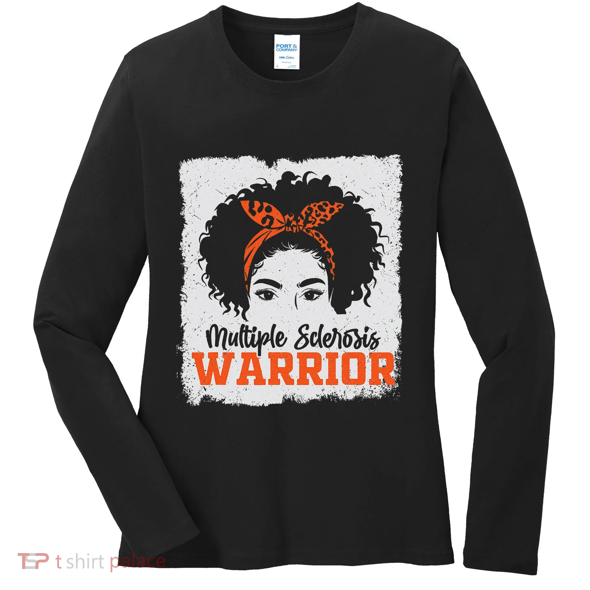 Ms Multiple Sclerosis Awareness Orange Ribbon Women's Long Sleeve Shirt