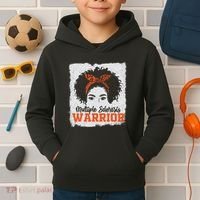 Ms Multiple Sclerosis Awareness Orange Ribbon Kids Hoodie thumb 2