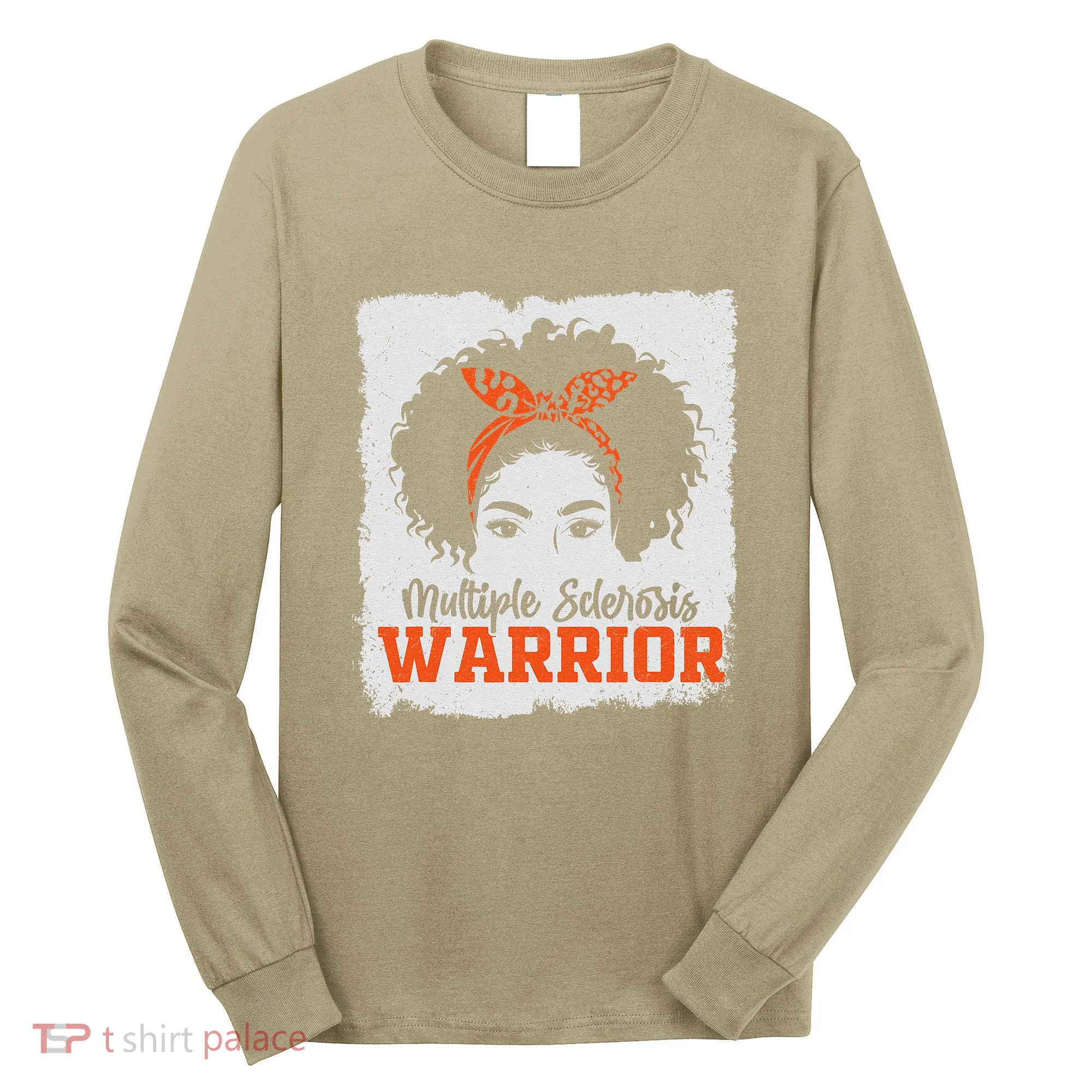 Ms Multiple Sclerosis Awareness Orange Ribbon Long Sleeve Shirt