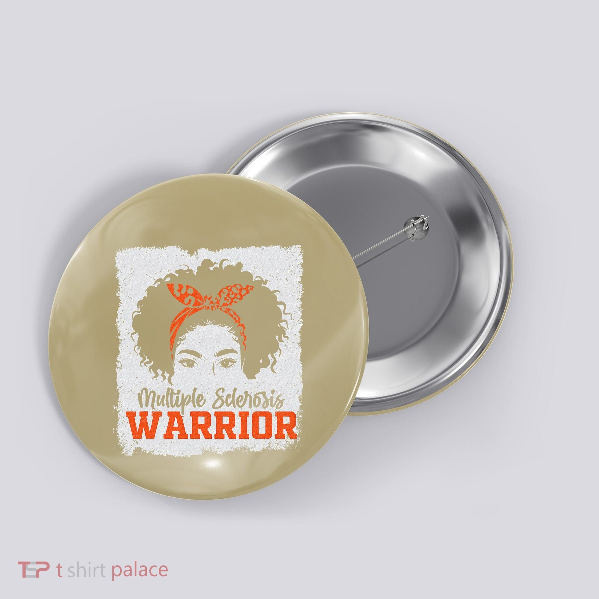 Ms Multiple Sclerosis Awareness Orange Ribbon Button