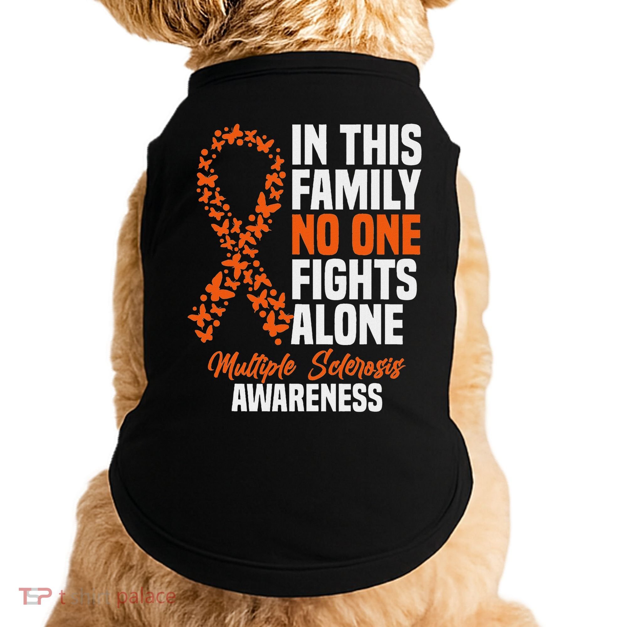 Ms Multiple Sclerosis Awareness Orange Ribbon Gift Doggie Tank