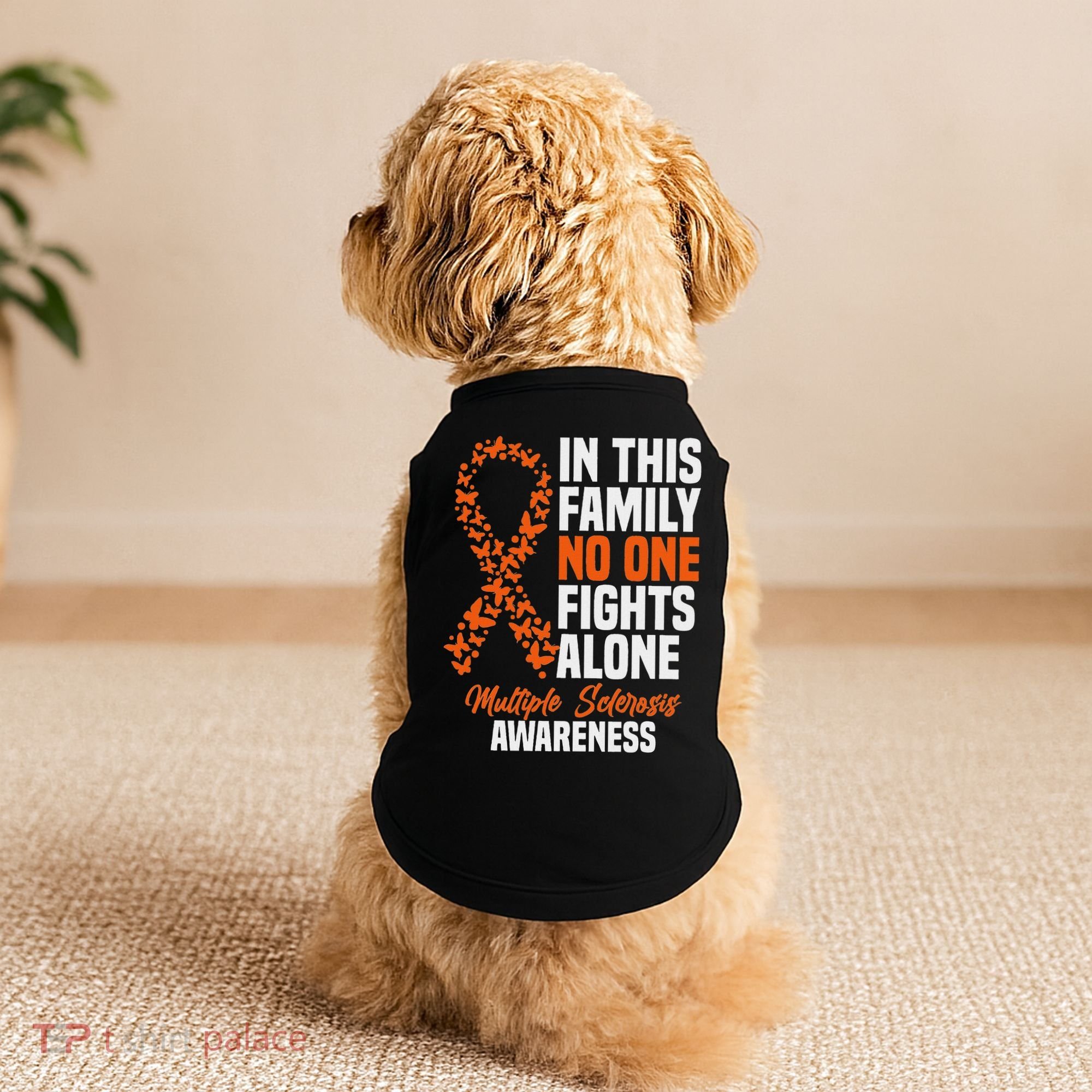 Ms Multiple Sclerosis Awareness Orange Ribbon Gift Doggie Tank