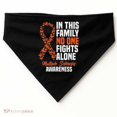 Ms Multiple Sclerosis Awareness Orange Ribbon Gift USA-Made Doggie Bandana