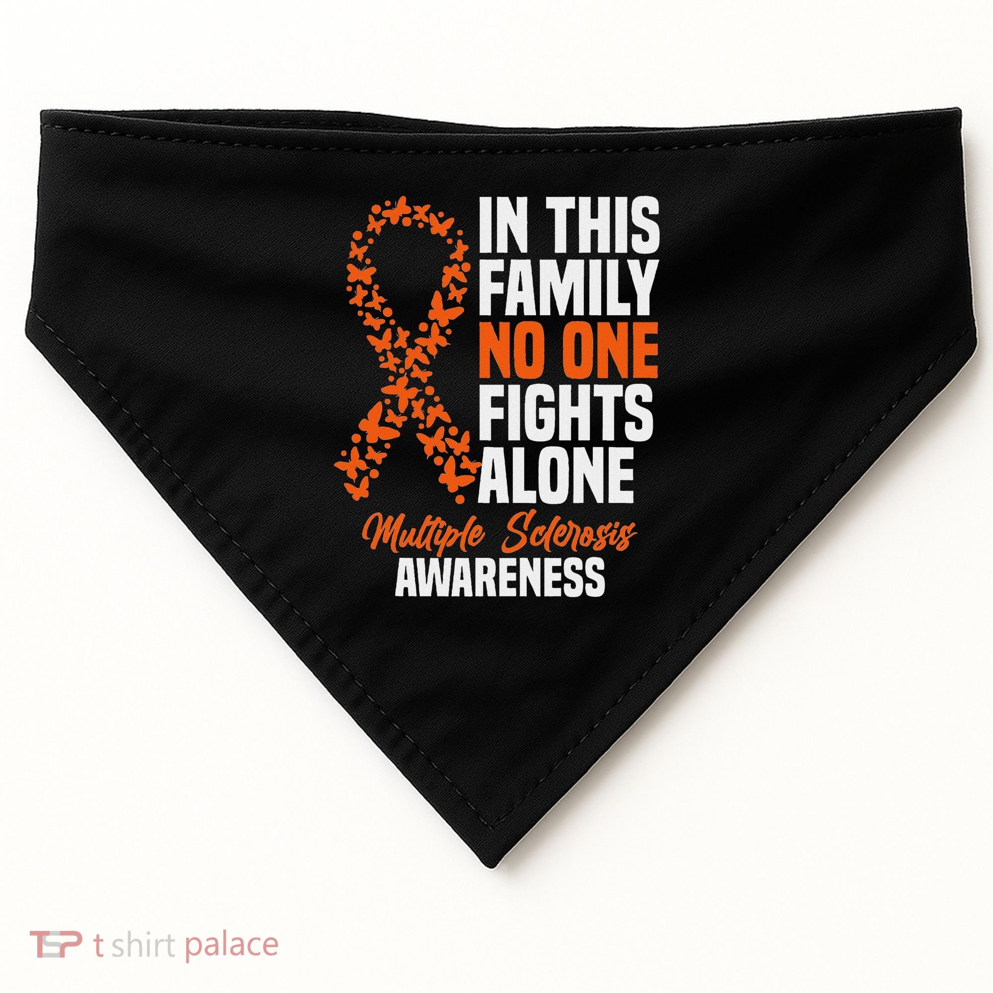 Ms Multiple Sclerosis Awareness Orange Ribbon Gift USA-Made Doggie Bandana