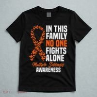 Ms Multiple Sclerosis Awareness Orange Ribbon Gift T-Shirt thumb 5