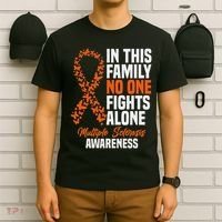 Ms Multiple Sclerosis Awareness Orange Ribbon Gift T-Shirt thumb 6