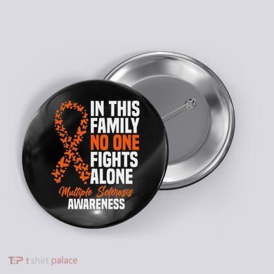 Ms Multiple Sclerosis Awareness Orange Ribbon Gift Button