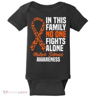 Ms Multiple Sclerosis Awareness Orange Ribbon Gift Baby Bodysuit