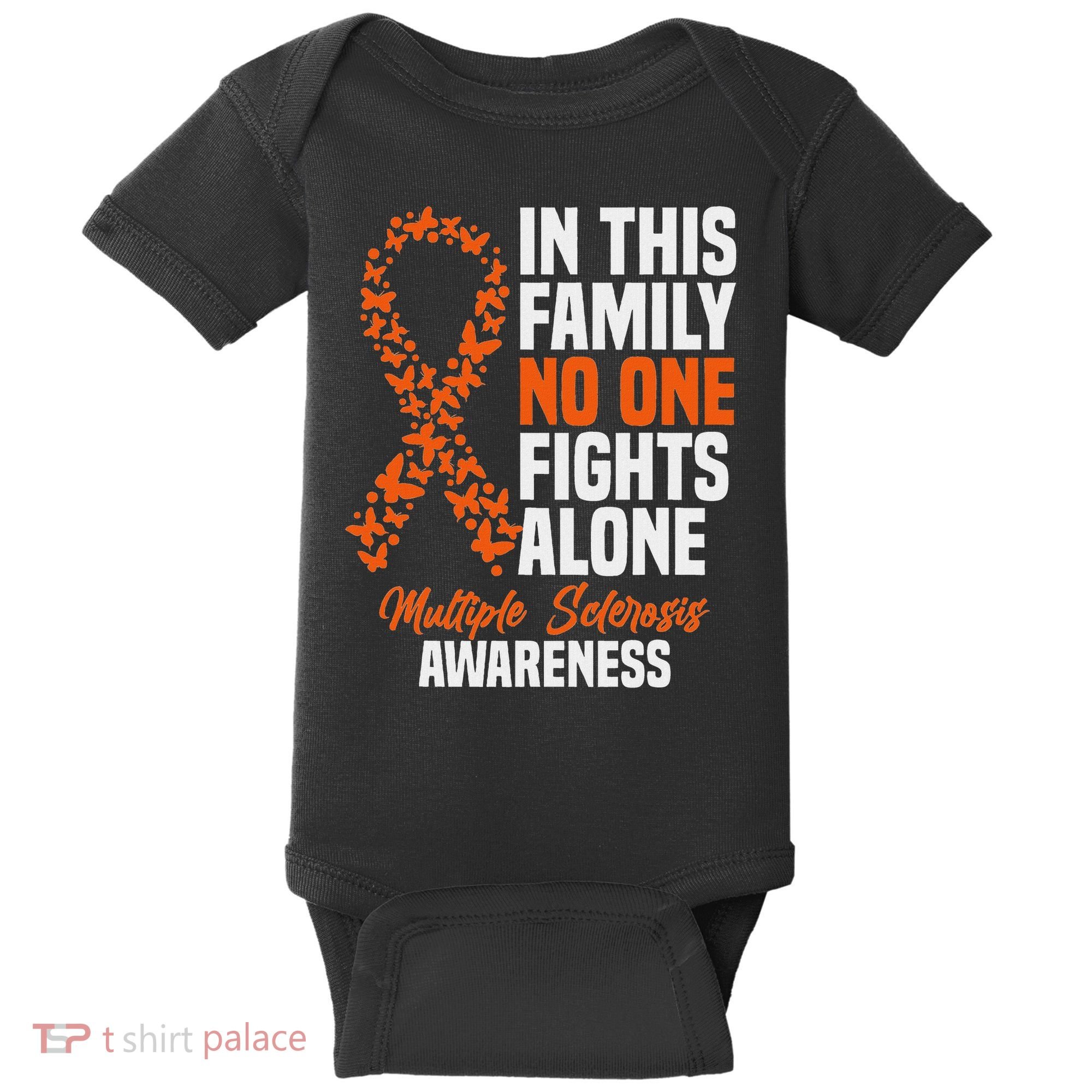 Ms Multiple Sclerosis Awareness Orange Ribbon Gift Baby Bodysuit