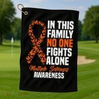 Ms Multiple Sclerosis Awareness Orange Ribbon Gift Golf Towel thumb 1