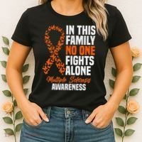 Ms Multiple Sclerosis Awareness Orange Ribbon Gift Women's T-Shirt thumb 2