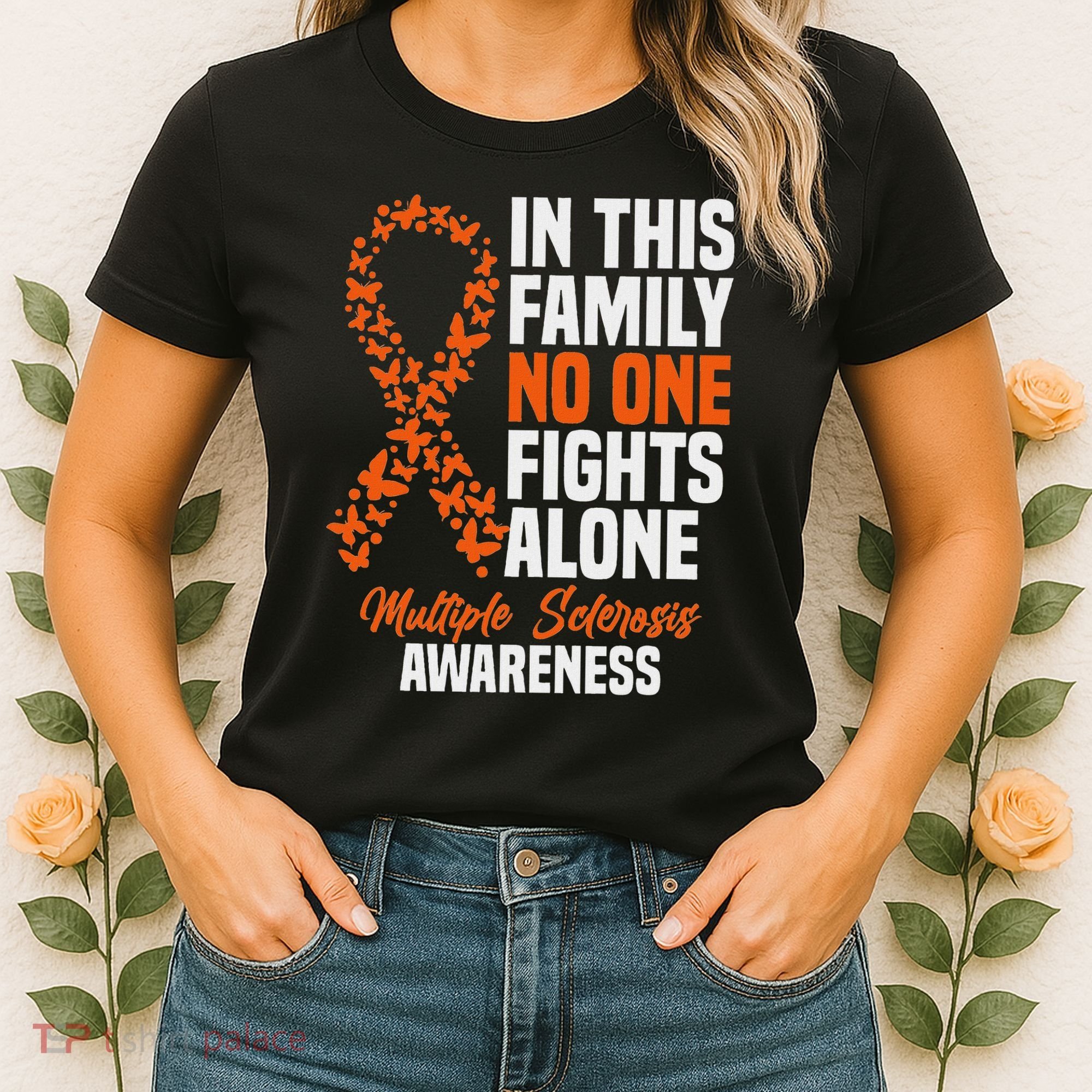 Ms Multiple Sclerosis Awareness Orange Ribbon Gift Women's T-Shirt