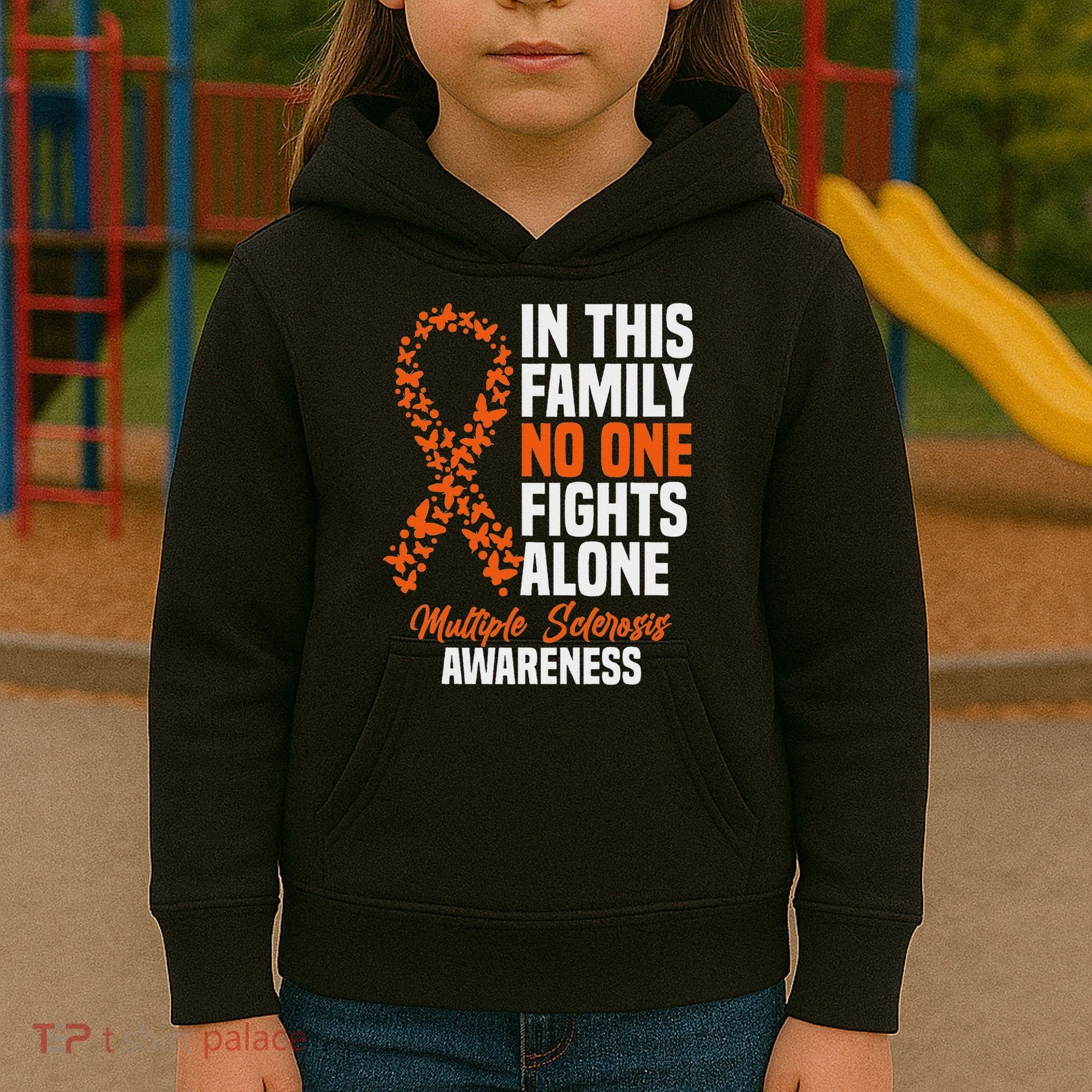 Ms Multiple Sclerosis Awareness Orange Ribbon Gift Kids Hoodie