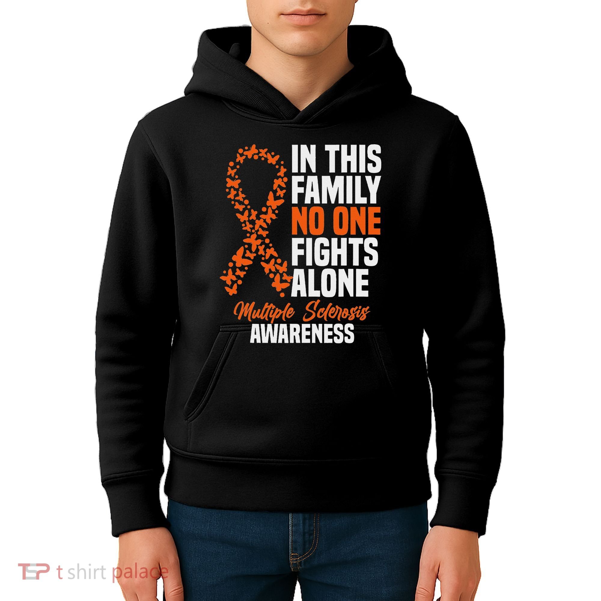Ms Multiple Sclerosis Awareness Orange Ribbon Gift Kids Hoodie