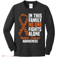 Ms Multiple Sclerosis Awareness Orange Ribbon Gift Kids Long Sleeve Shirt thumb 0