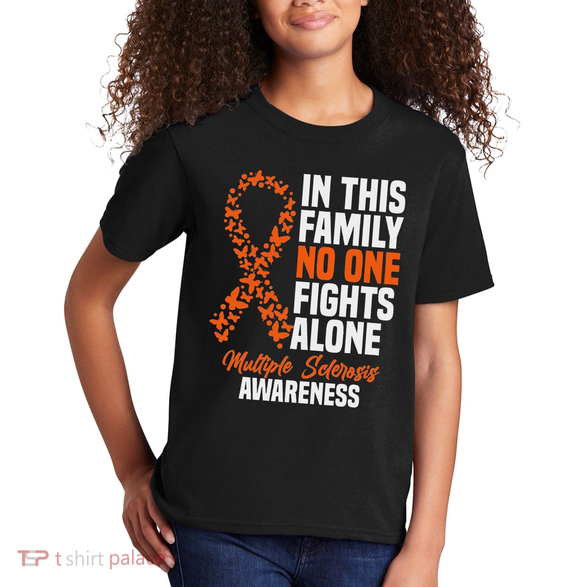 Ms Multiple Sclerosis Awareness Orange Ribbon Gift Kids T-Shirt