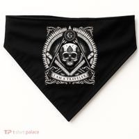 Master Mason Skull Square And Compass Freemason Masonic USA-Made Doggie Bandana thumb 0