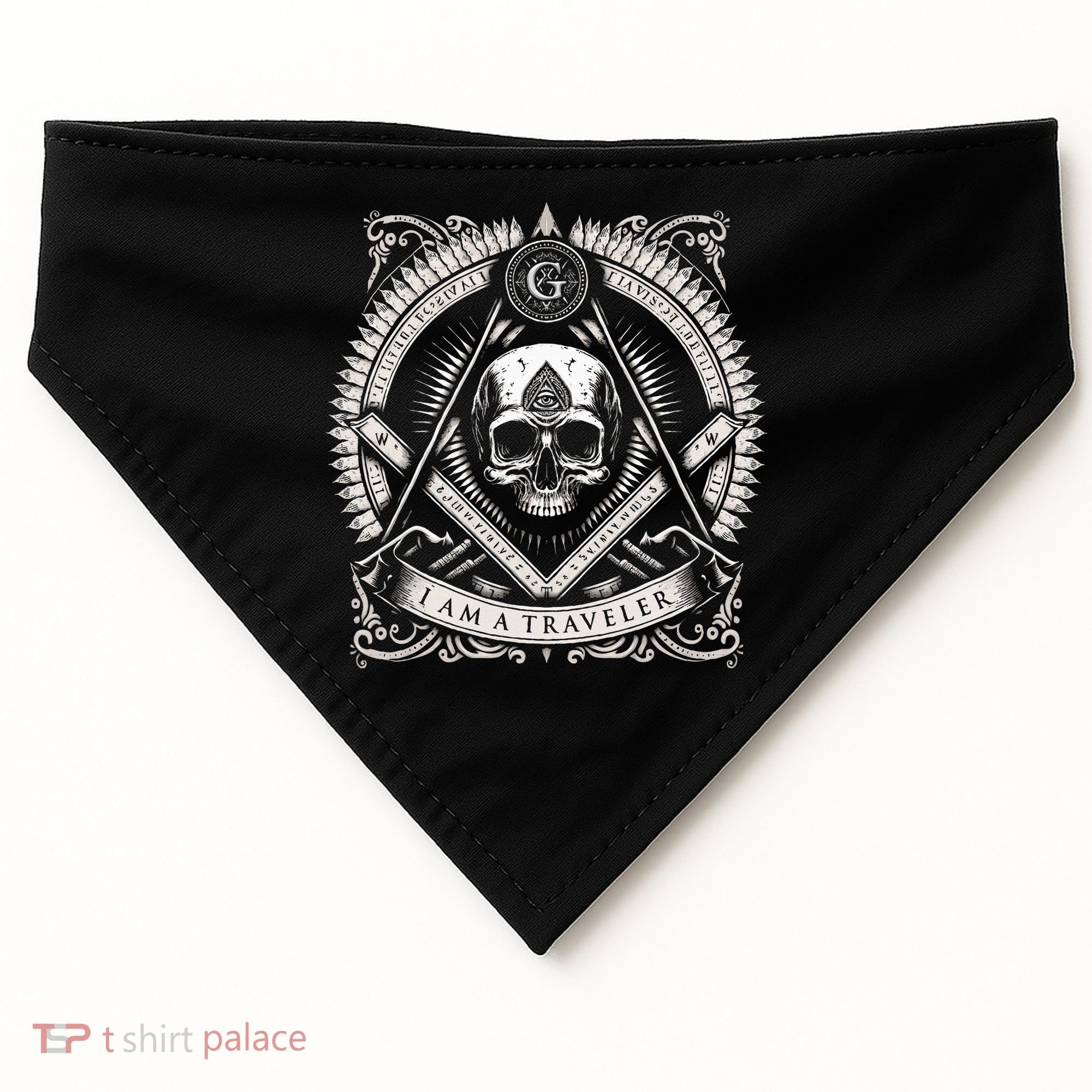 Master Mason Skull Square And Compass Freemason Masonic USA-Made Doggie Bandana