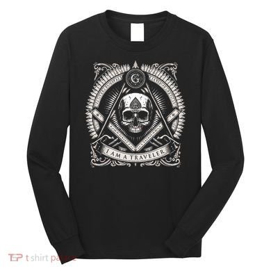 Master Mason Skull Square And Compass Freemason Masonic Long Sleeve Shirt