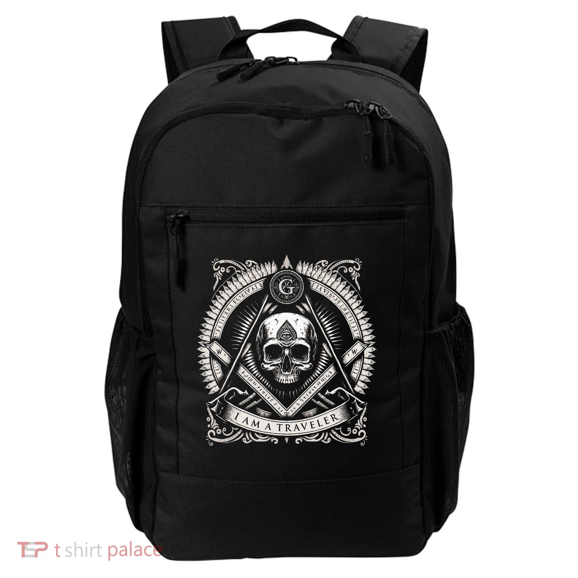 Master Mason Skull Square And Compass Freemason Masonic Backpack