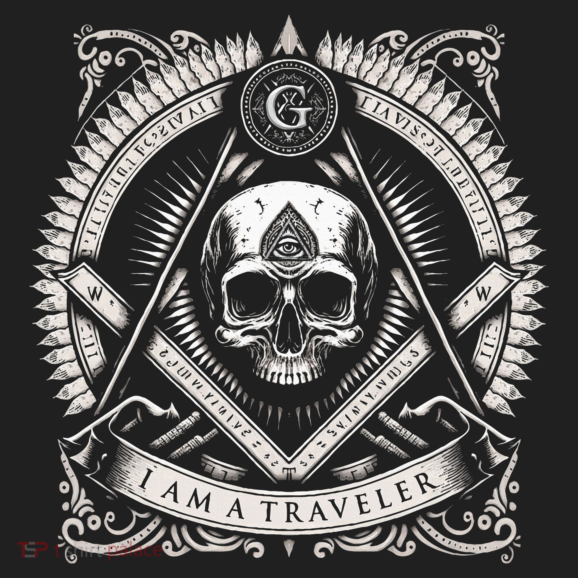 Master Mason Skull Square And Compass Freemason Masonic Beanie