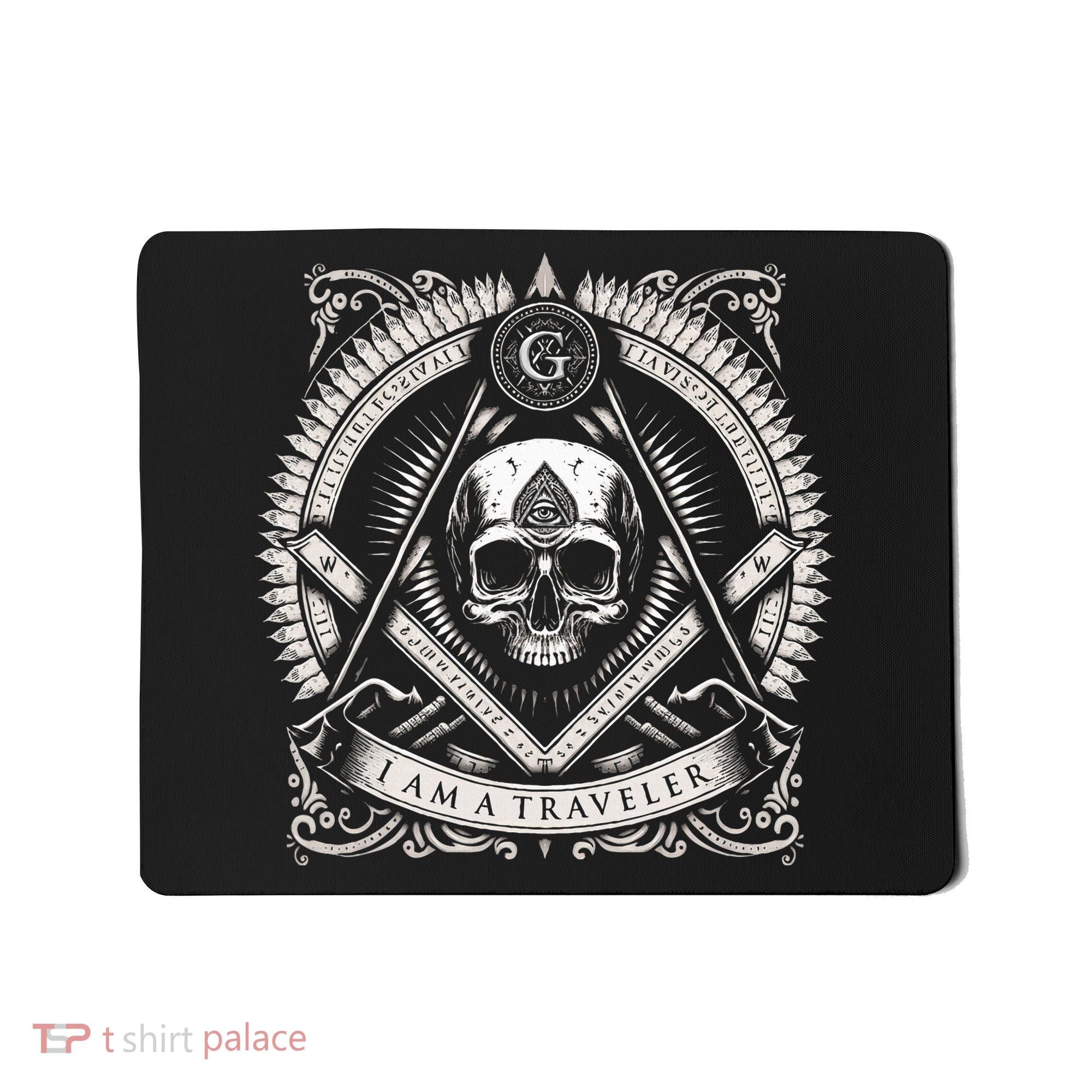 Master Mason Skull Square And Compass Freemason Masonic Mousepad