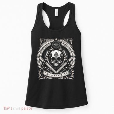Master Mason Skull Square And Compass Freemason Masonic Women's Tank Top