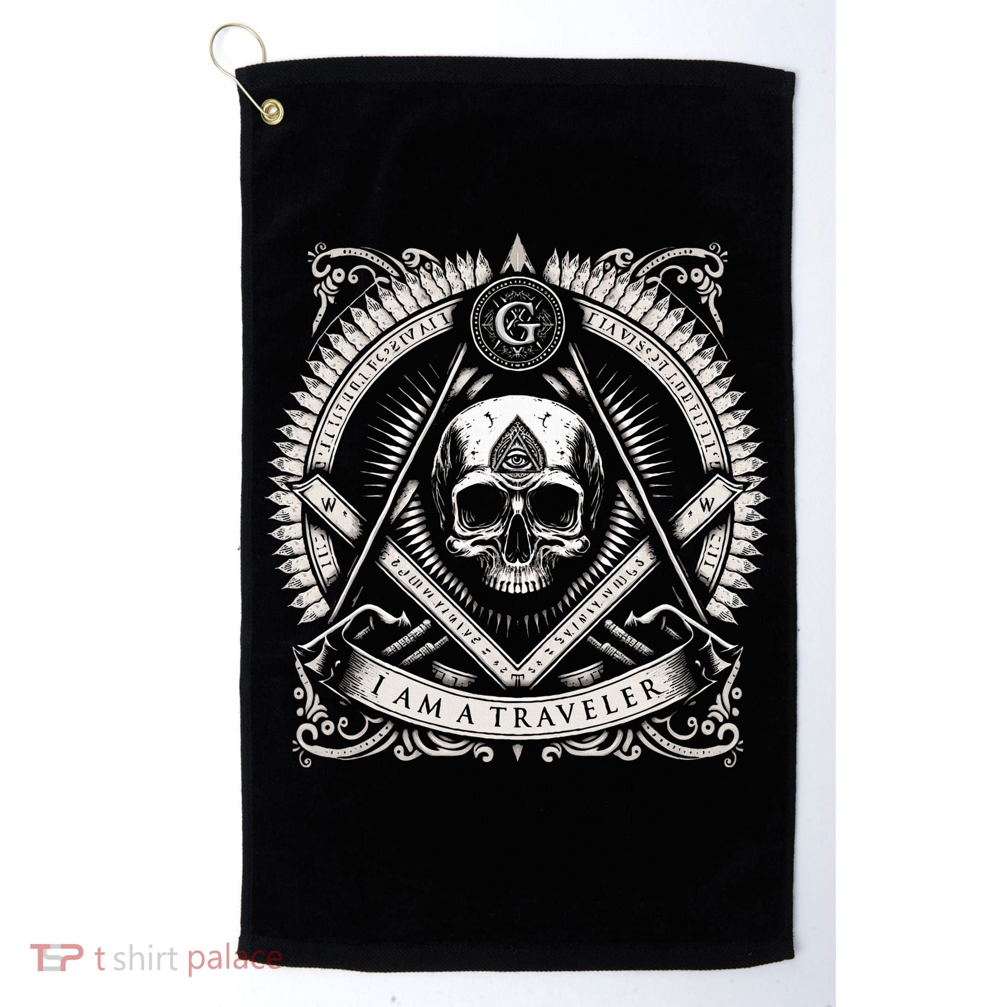 Master Mason Skull Square And Compass Freemason Masonic Golf Towel