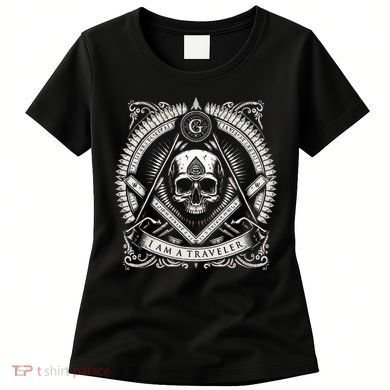 Master Mason Skull Square And Compass Freemason Masonic Women's T-Shirt