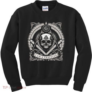 Master Mason Skull Square And Compass Freemason Masonic Kids Sweatshirt