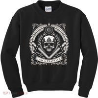 Master Mason Skull Square And Compass Freemason Masonic Kids Sweatshirt thumb 0