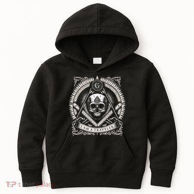 Master Mason Skull Square And Compass Freemason Masonic Kids Hoodie