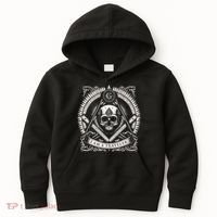 Master Mason Skull Square And Compass Freemason Masonic Kids Hoodie thumb 0