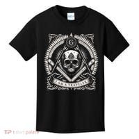 Master Mason Skull Square And Compass Freemason Masonic Kids T-Shirt thumb 0