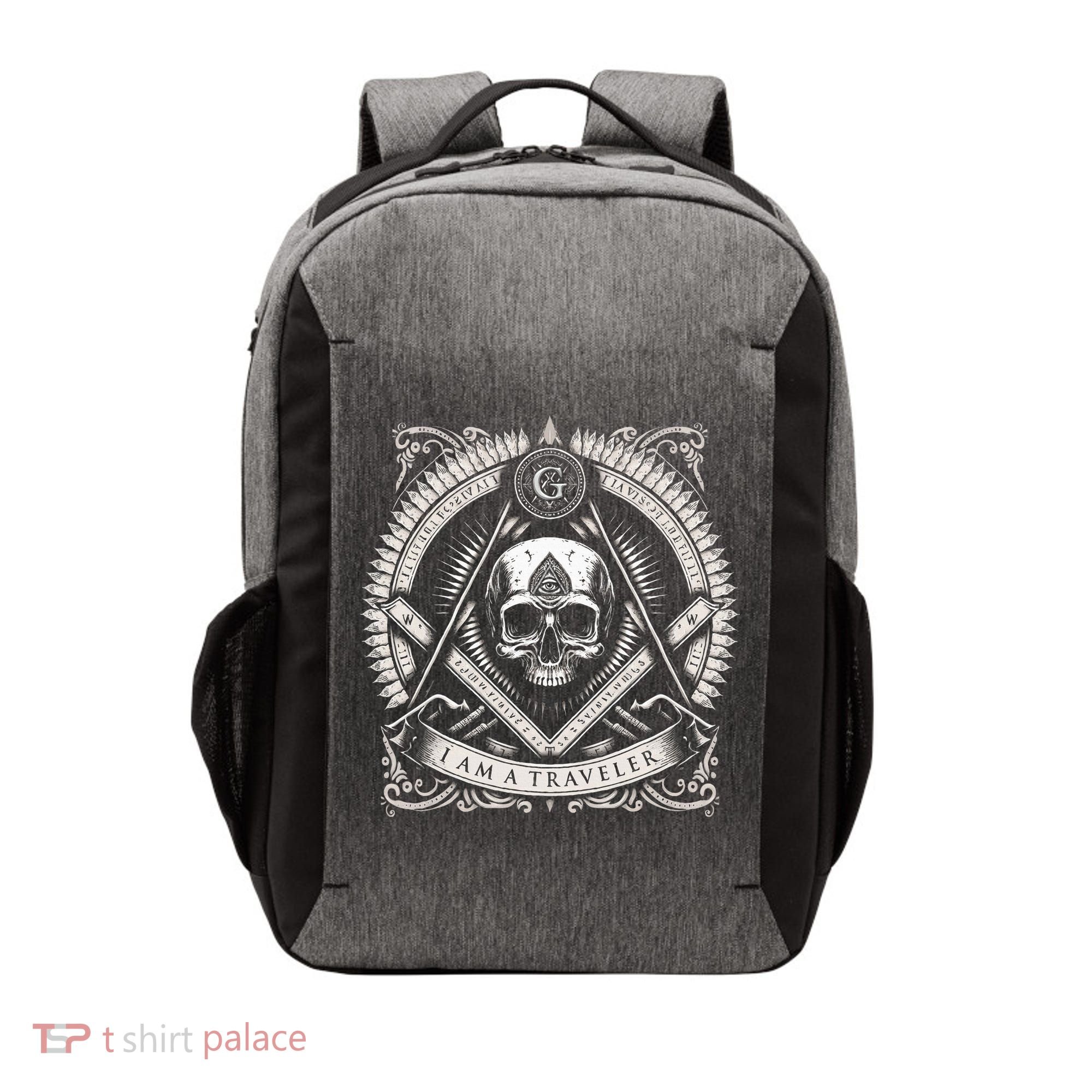 Master Mason Skull Square And Compass Freemason Masonic Vector Backpack