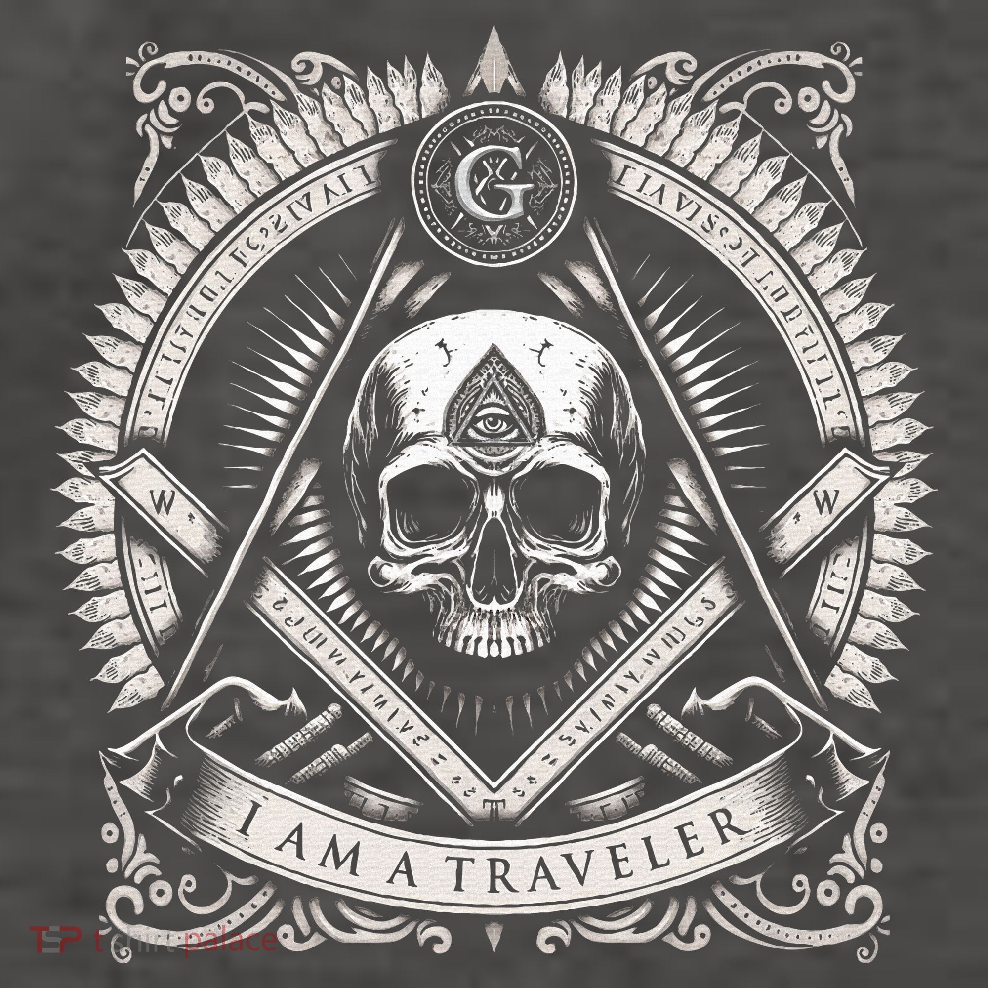 Master Mason Skull Square And Compass Freemason Masonic Vector Backpack