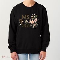Ms Multiple Sclerosis Gets On My Nerves Orange Ribbon Gift Women's Sweatshirt thumb 0