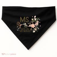 Ms Multiple Sclerosis Gets On My Nerves Orange Ribbon Gift USA-Made Doggie Bandana thumb 0