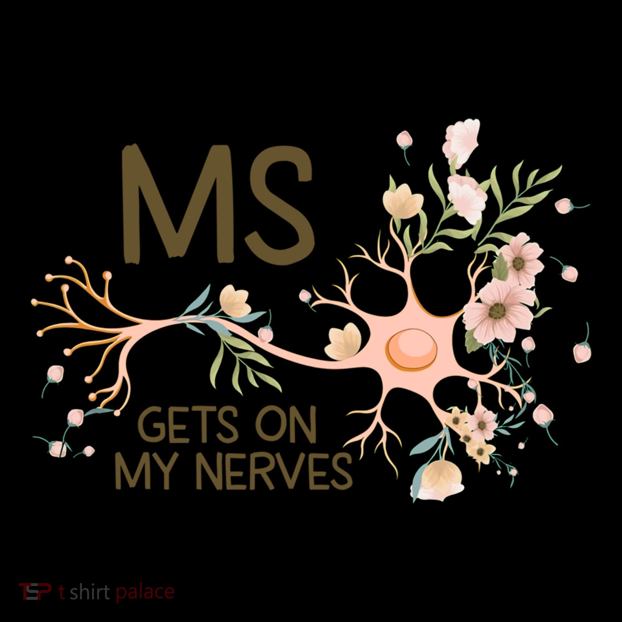 Ms Multiple Sclerosis Gets On My Nerves Orange Ribbon Gift USA-Made Doggie Bandana