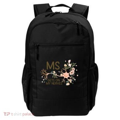 Ms Multiple Sclerosis Gets On My Nerves Orange Ribbon Gift Backpack