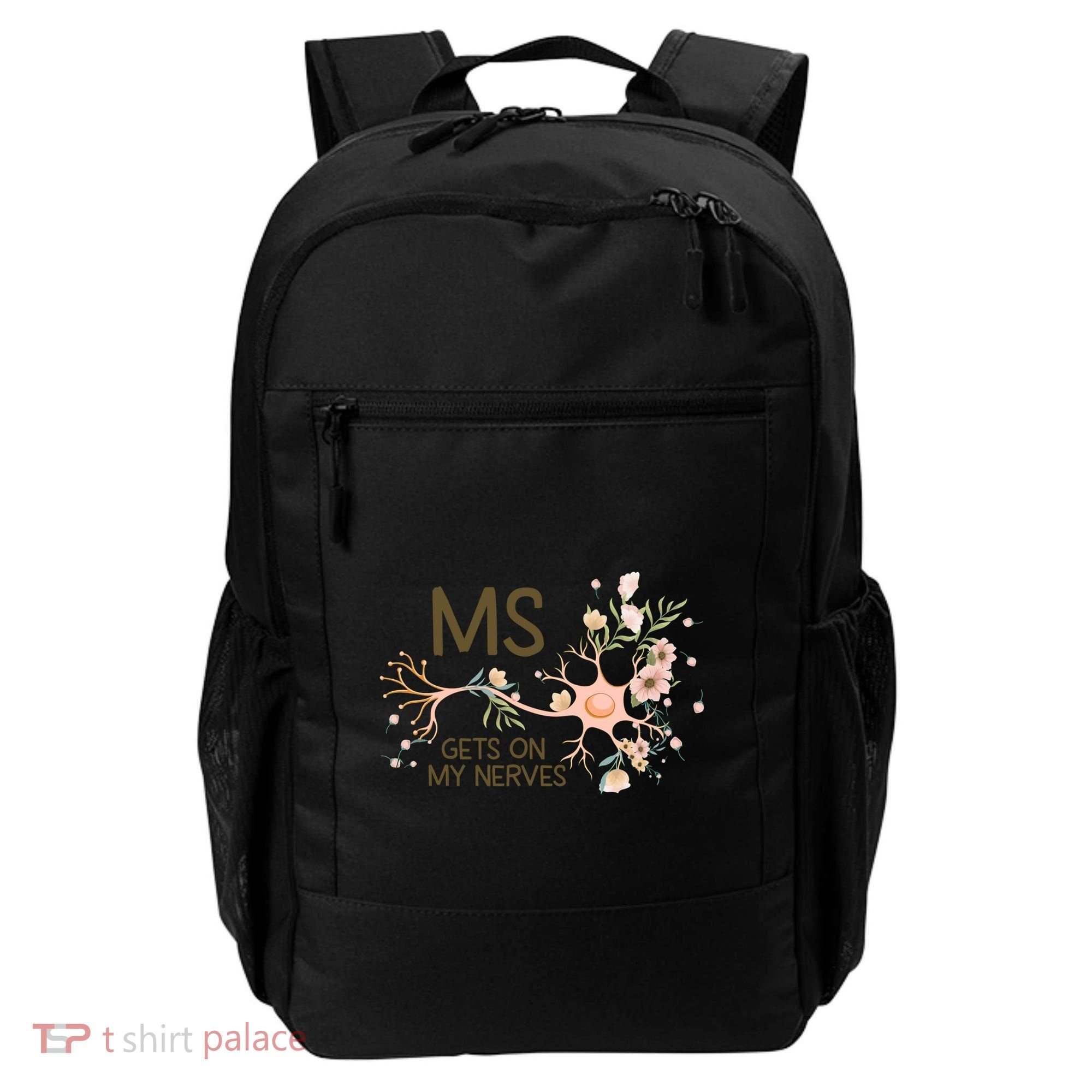 Ms Multiple Sclerosis Gets On My Nerves Orange Ribbon Gift Backpack