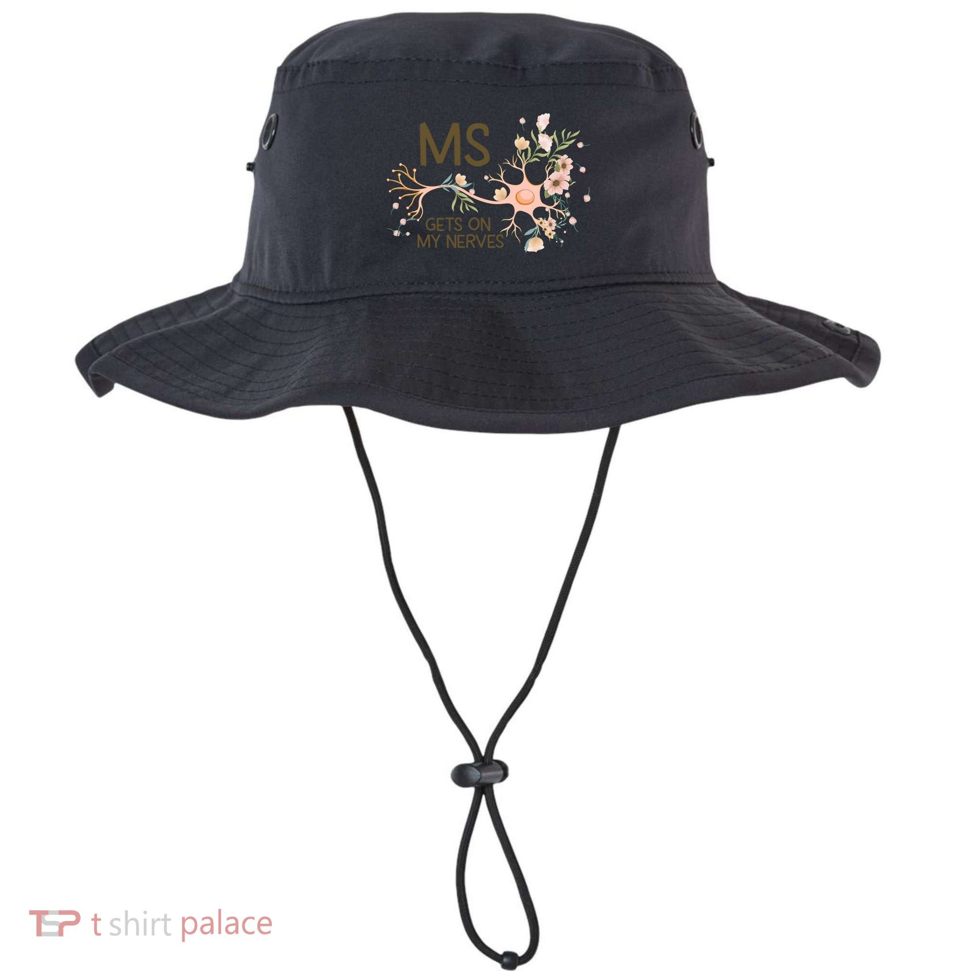Ms Multiple Sclerosis Gets On My Nerves Orange Ribbon Gift Bucket Hat