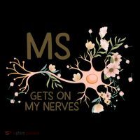 Ms Multiple Sclerosis Gets On My Nerves Orange Ribbon Gift Bucket Hat thumb 4